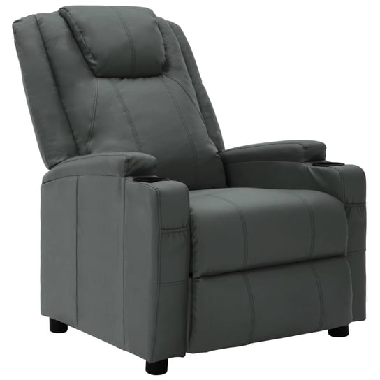 vidaXL Rozkładany fotel, antracytowy, sztuczna skóra vidaXL