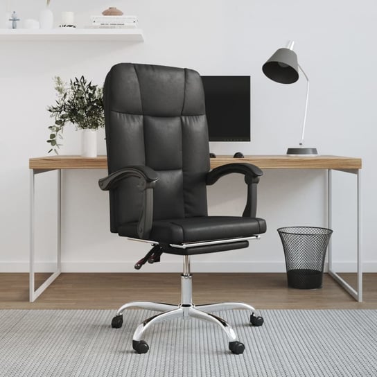 Vidaxl rozkładany fotel biurowy, czarny, sztuczna skóra vidaXL