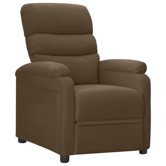 vidaXL Rozkładany fotel, brązowy, tapicerowany tkaniną vidaXL