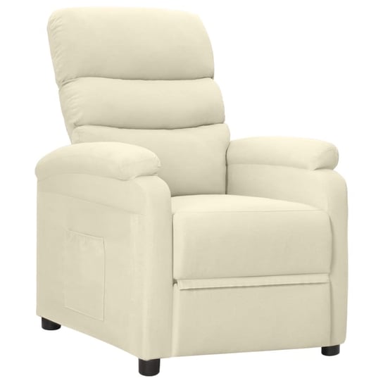 vidaXL Rozkładany fotel, kremowy, tapicerowany tkaniną vidaXL
