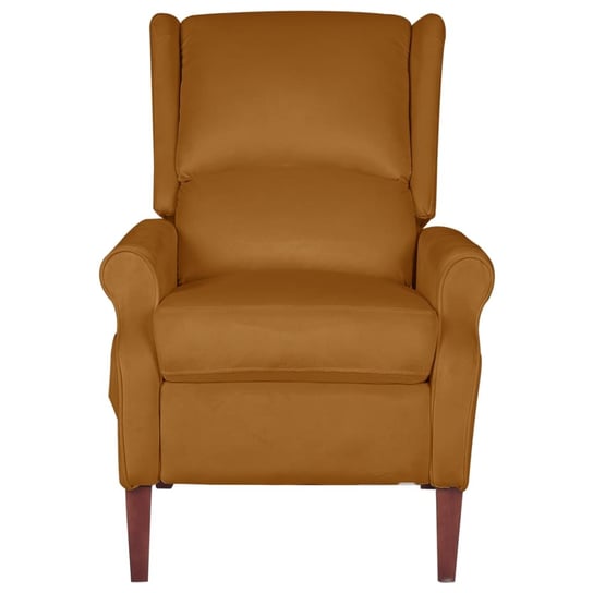 vidaXL Rozkładany fotel masujący, brązowy, obity aksamitem vidaXL