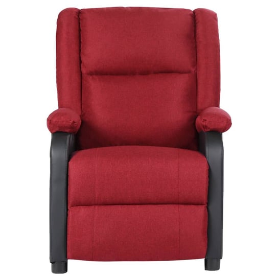 vidaXL Rozkładany fotel masujący, winna czerwień, ekoskóra i tkanina vidaXL