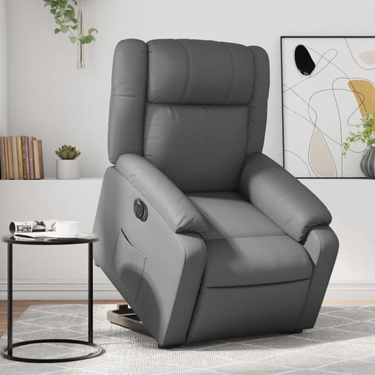 vidaXL Rozkładany fotel pionizujący z masażem, elektryczny, szary vidaXL