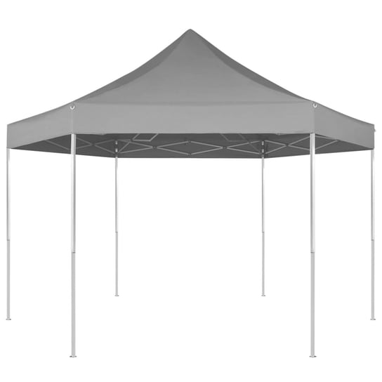 vidaXL Rozkładany namiot ogrodowy, sześciokątny, 3,6x3,1 m, szary vidaXL