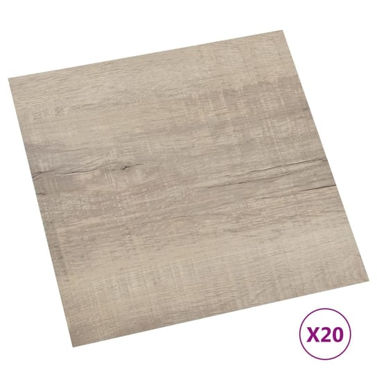 vidaXL, Samoprzylepne panele podłogowe, 20 szt., PVC, 1,86 m², taupe vidaXL