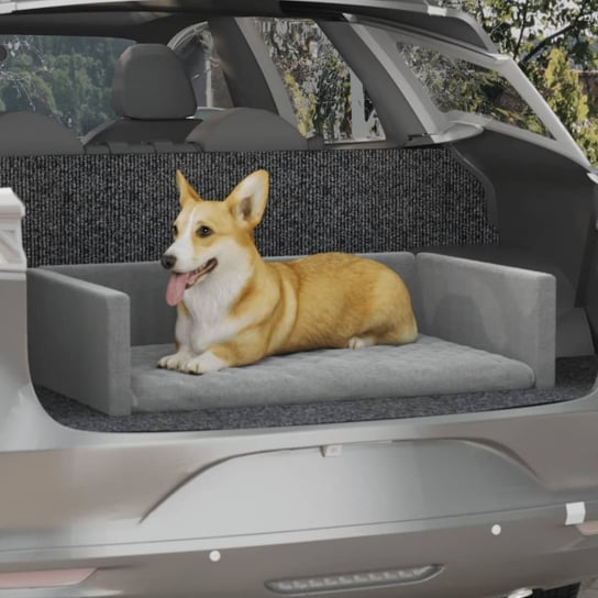 vidaXL Siedzisko samochodowe dla psa, jasnoszare, 110x70 cm vidaXL