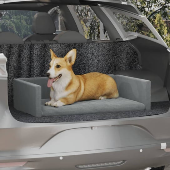 vidaXL Siedzisko samochodowe dla psa, jasnoszare, 70x45 cm vidaXL