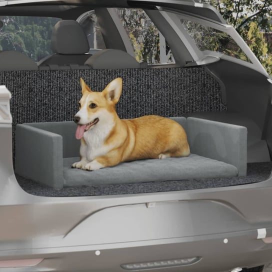 vidaXL Siedzisko samochodowe dla psa, jasnoszare, 90x60 cm vidaXL