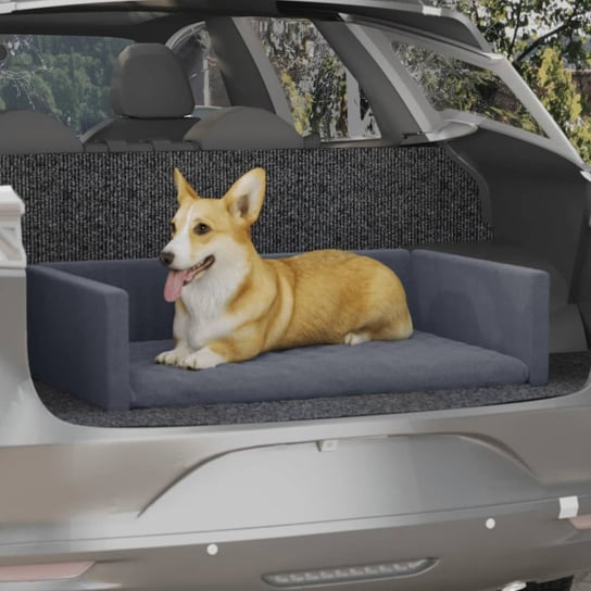 vidaXL Siedzisko samochodowe dla psa, szare, 110x70cm, o wyglądzie lnu vidaXL
