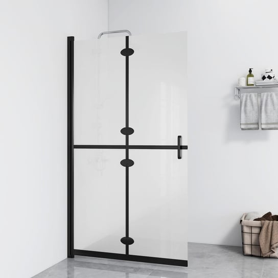 vidaXL Składana ścianka prysznicowa, mrożone szkło ESG, 110x190 cm vidaXL