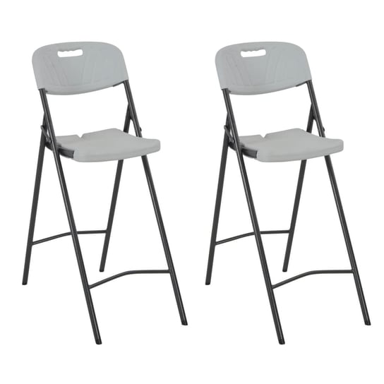 vidaXL Składane krzesła barowe, 2 szt., HDPE i stal, białe vidaXL
