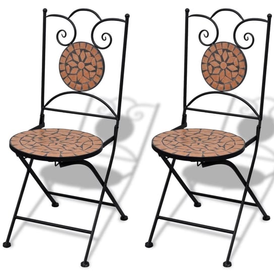 vidaXL Składane krzesła bistro, 2 szt., ceramiczne, terakota vidaXL