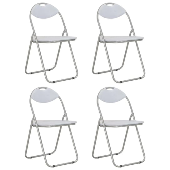 vidaXL Składane krzesła jadalniane, 4 szt., białe, sztuczna skóra vidaXL