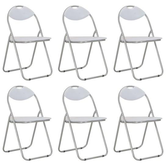 vidaXL Składane krzesła jadalniane, 6 szt., białe, sztuczna skóra vidaXL