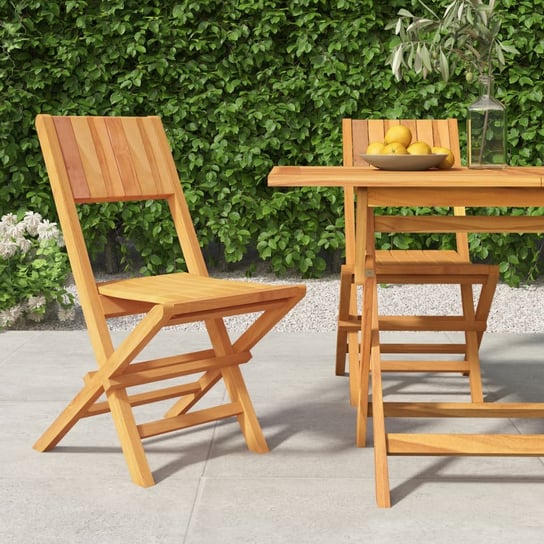 vidaXL Składane krzesła ogrodowe, 2 szt., 47x61x90 cm, drewno tekowe vidaXL
