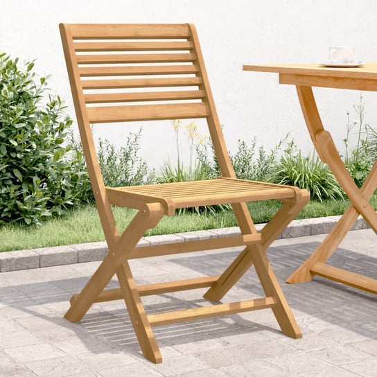 vidaXL Składane krzesła ogrodowe, 2 szt., 48,5x61,5x87 cm, akacja vidaXL