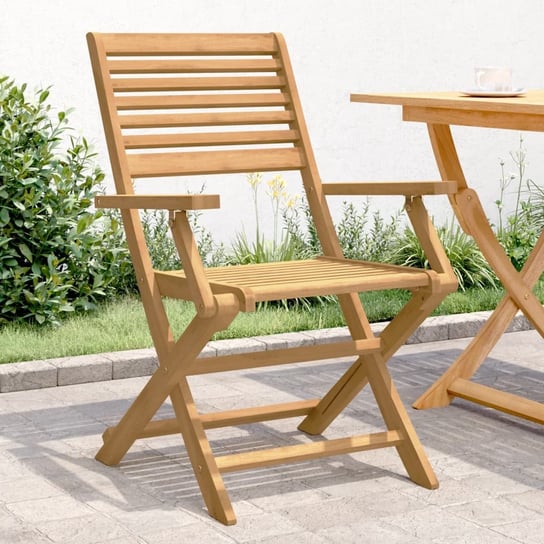 vidaXL Składane krzesła ogrodowe, 2 szt., 54,5x61,5x86,5 cm, akacja vidaXL