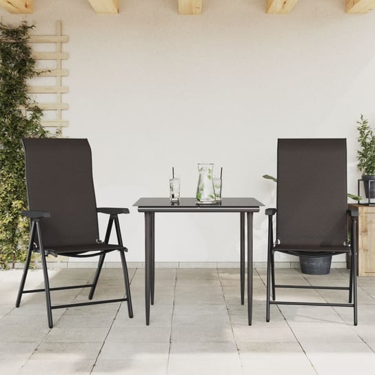 vidaXL Składane krzesła ogrodowe, 2 szt., czarna kawa, rattan PE vidaXL