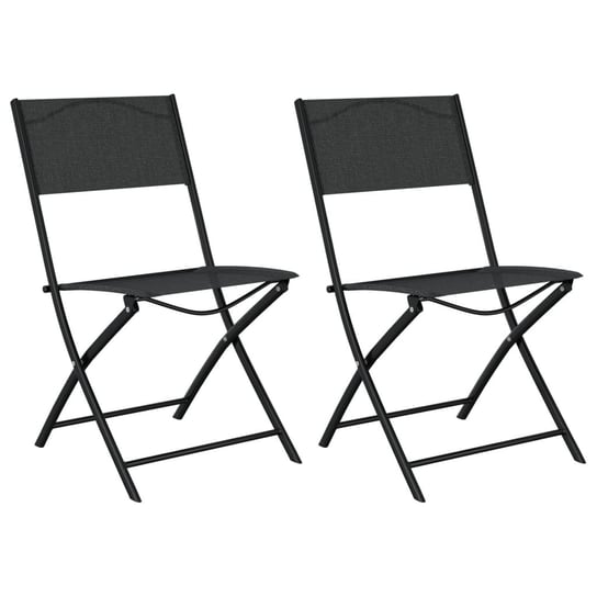 vidaXL Składane krzesła ogrodowe, 2 szt., czarne, stal i textilene vidaXL