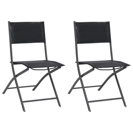 vidaXL Składane krzesła ogrodowe, 2 szt., stal i textilene vidaXL