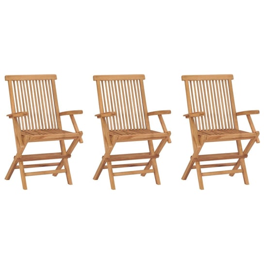 vidaXL Składane krzesła ogrodowe, 3 szt., lite drewno tekowe vidaXL