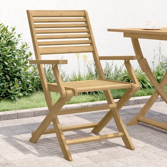 vidaXL Składane krzesła ogrodowe, 4 szt., 54,5x61,5x86,5 cm, akacja vidaXL