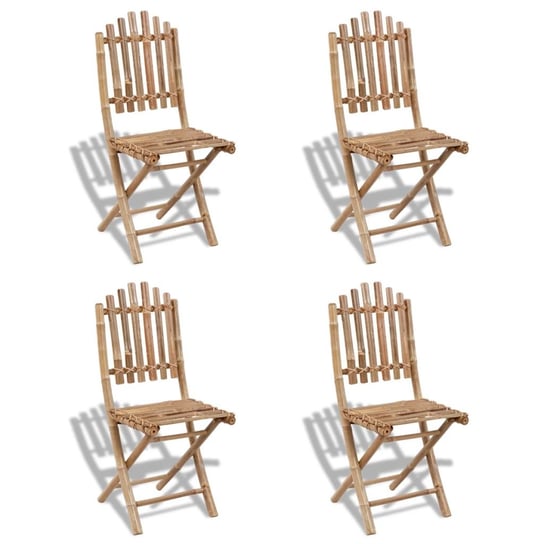 vidaXL Składane krzesła ogrodowe, 4 szt., bambusowe vidaXL