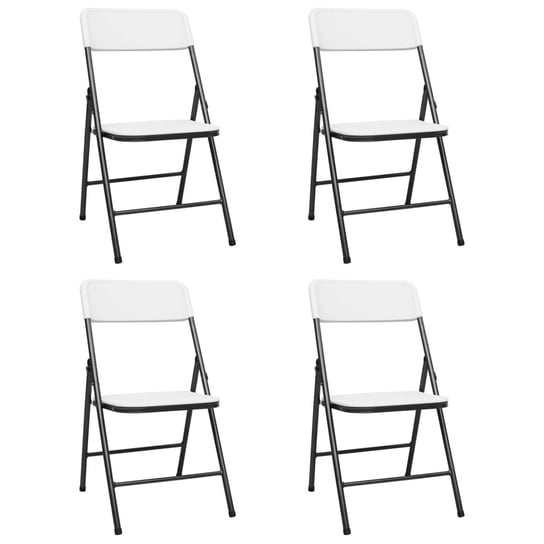vidaXL Składane krzesła ogrodowe, 4 szt., HDPE, białe vidaXL