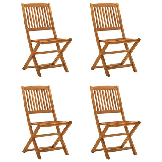 vidaXL, Składane krzesła ogrodowe, 4 szt., lite drewno eukaliptusowe vidaXL