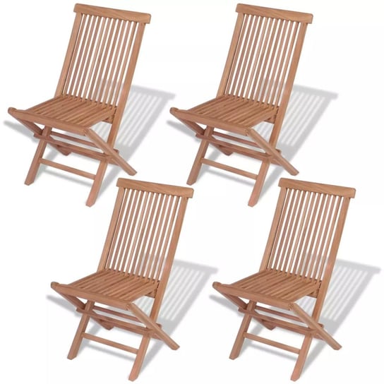 vidaXL Składane krzesła ogrodowe, 4 szt., lite drewno tekowe vidaXL