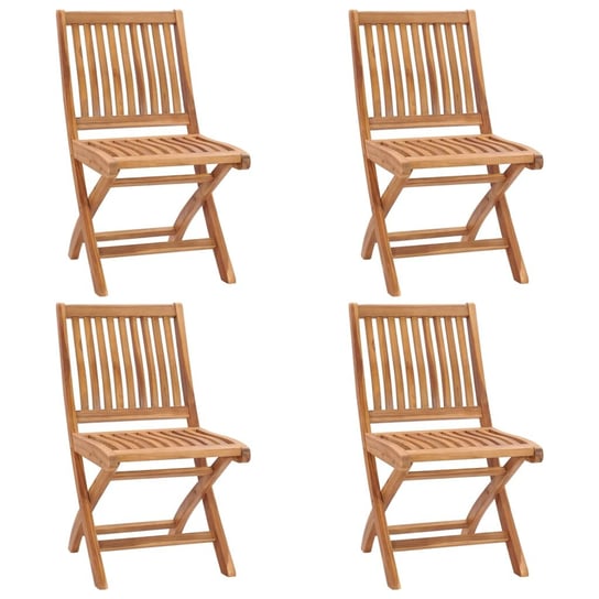 vidaXL, Składane krzesła ogrodowe, 4 szt., lite drewno tekowe vidaXL