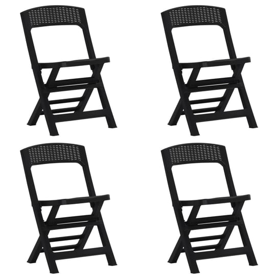 Vidaxl składane krzesła ogrodowe, 4 szt., pp, antracytowe vidaXL