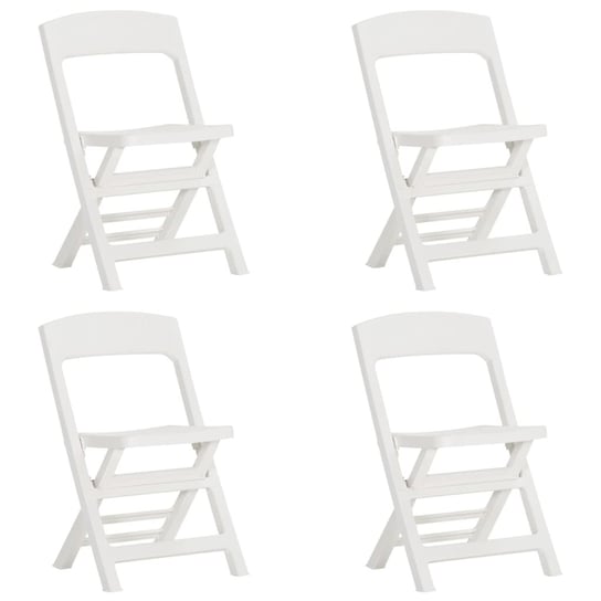 Vidaxl składane krzesła ogrodowe, 4 szt., pp, białe vidaXL