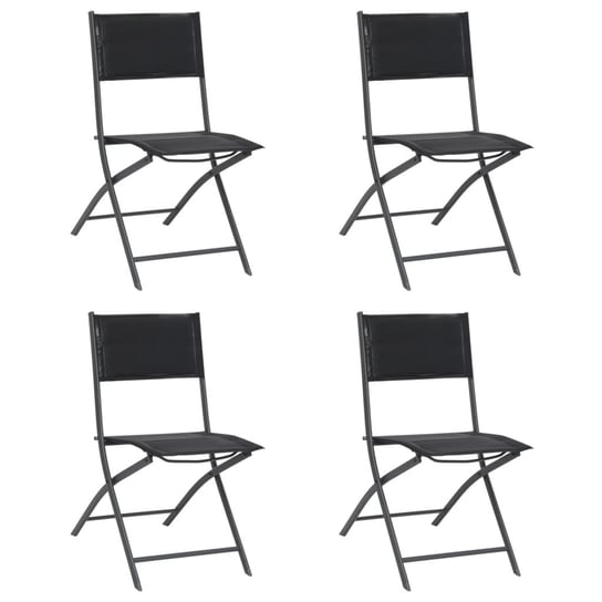 vidaXL Składane krzesła ogrodowe, 4 szt., stal i textilene vidaXL