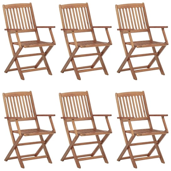 vidaXL, Składane krzesła ogrodowe 6 szt., lite drewno akacjowe vidaXL