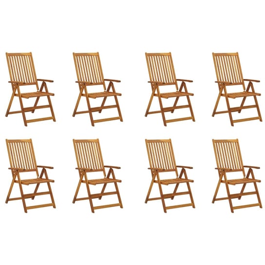 vidaXL, Składane krzesła ogrodowe, 8 szt., lite drewno akacjowe vidaXL