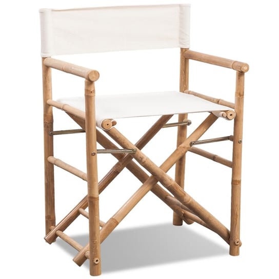 vidaXL Składane krzesło reżyserskie, bambus i płótno, 2 sztuki vidaXL
