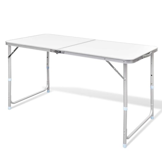vidaXL, Składany, aluminiowy stół kempingowy z regulacją wysokości 120 x 60 cm vidaXL