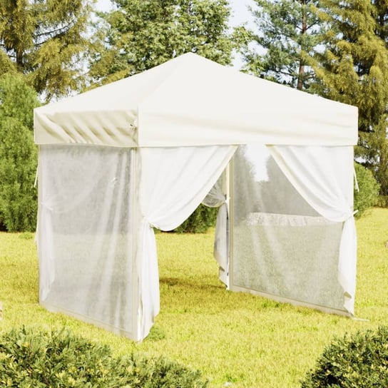 vidaXL Składany namiot imprezowy ze ściankami, kremowy, 2x2 m vidaXL