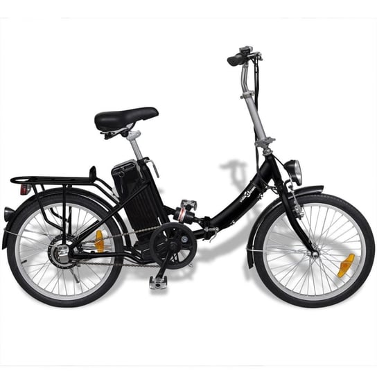 vidaXL, Składany rower elektryczny z akumulatorem litowo-jonowym, aluminium, Czarny vidaXL