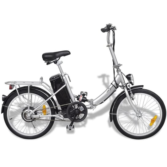 vidaXL, Składany rower elektryczny z akumulatorem litowo-jonowym, aluminium, Srebrny vidaXL