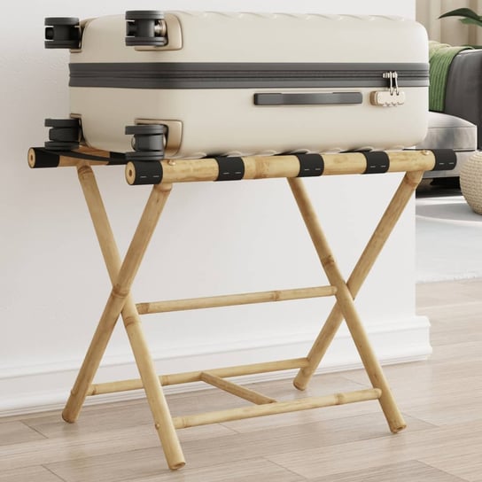 vidaXL Składany stojak na bagaż, 62x42x50,5 cm, bambusowy vidaXL