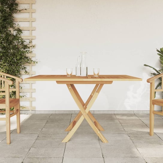 vidaXL Składany stół ogrodowy, 120x120x75 cm, lite drewno tekowe vidaXL