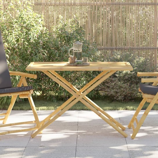 vidaXL Składany stolik ogrodowy, 110x55x75 cm, bambusowy vidaXL