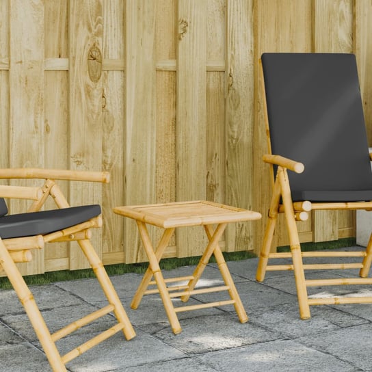vidaXL Składany stolik ogrodowy, 45x45x45 cm, bambusowy vidaXL