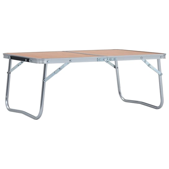 vidaXL Składany stolik turystyczny, brązowy, aluminiowy, 60x40 cm vidaXL