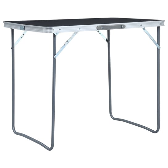 vidaXL Składany stolik turystyczny z metalową ramą, 80x60 cm, szary vidaXL