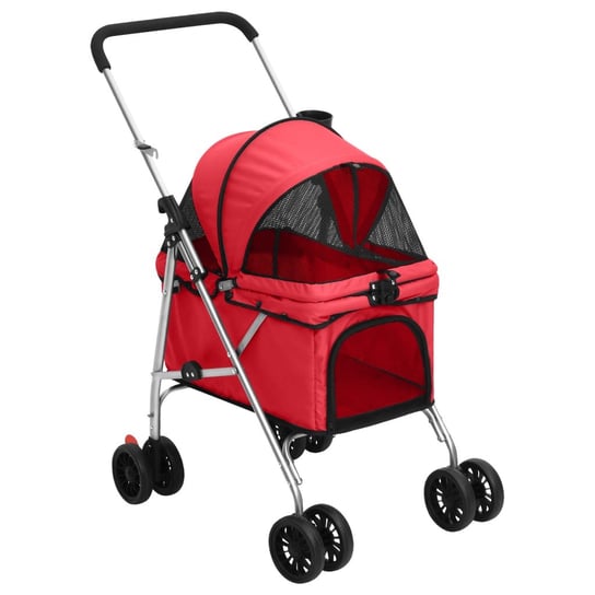 vidaXL Składany wózek dla psa, czerwony, 76x50x100 cm, tkanina Oxford vidaXL