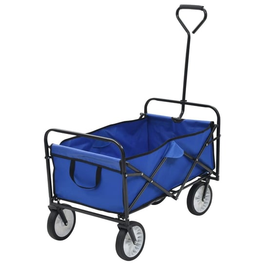 vidaXL Składany wózek ręczny, stalowy, niebieski vidaXL