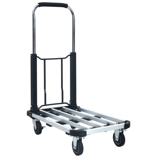 vidaXL Składany wózek transportowy, 150 kg, aluminiowy, srebrny vidaXL